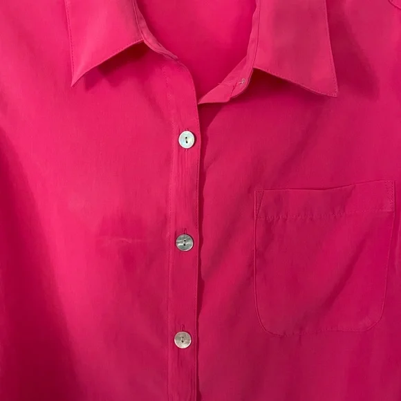 Travelsmith‎ Pink Button down Blouse - Picture 8 of 11